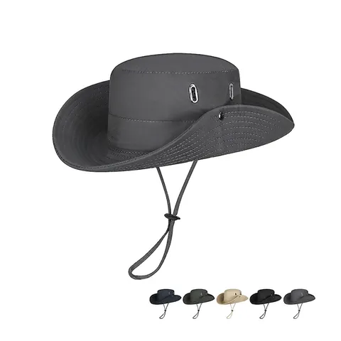 Bucket Hat Schnelltrocknend Atmungsaktiv Sonnenschutz Breite Krempe Outdoor Angeln Wandern Verstellbar Winddicht Unisex