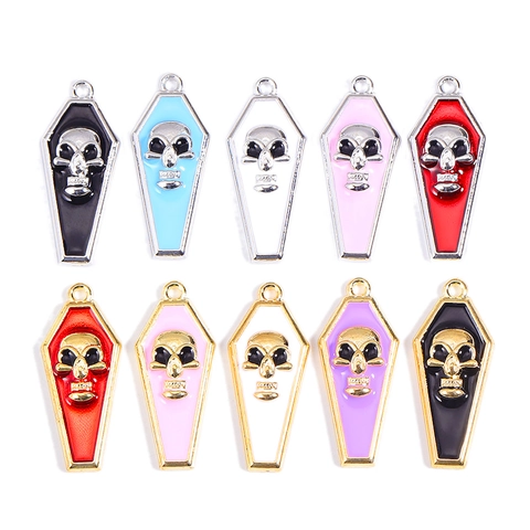 Teschio Scheletro Bara Ciondoli Lega Smalto Gotico Halloween DIY Gioielli Pendenti Per Collane Bracciale Fabbricazione