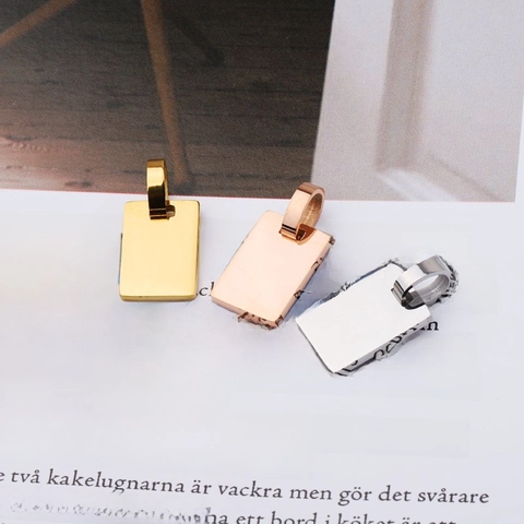 Rectangular Pendant 304 Stainless Steel Polished Mirror Finish DIY Jewelry Making Findings Geometric Charm Accessory