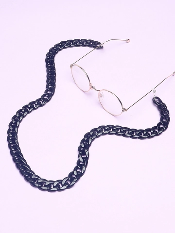 Black Acrylic Thick Chain Glasses Strap Anti-Slip Retro Sunglasses Holder Decorative Eyewear Lanyard