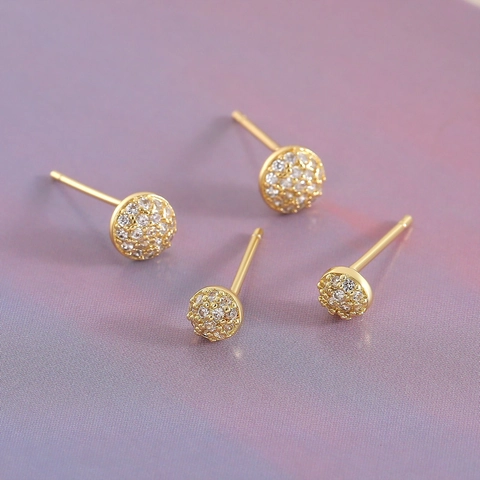 Verguld Koperen Zirkonia Oorknopjes Geometrisch Rond Hart Kroon Vissenstaart Sieraden Accessoires Voor Dames Mode Cadeau