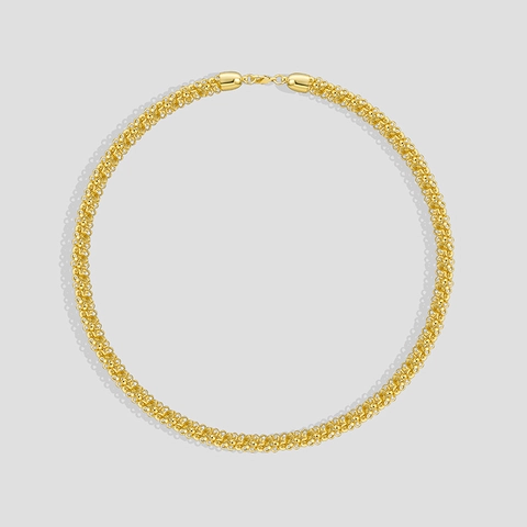 Koreanische Minimalistische Kupfer 18K Vergoldet Geflochtene Halsreif Kette Für Damen Einfache Kreis Choker Mode Schmuck Vielseitige Kette