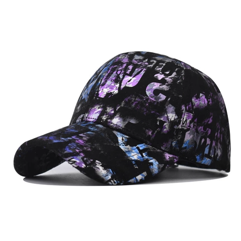 Berretto Da Baseball Sfumato Tie Dye Cotone Streetwear Graffiti Stampato Protezione Solare Cappello Regolabile
