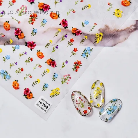 Pegatinas Uñas Patrón Floral Retro Ultrafinas Flexibles Autoadhesivas Decoración Manicura DIY Para Uñas Elegantes