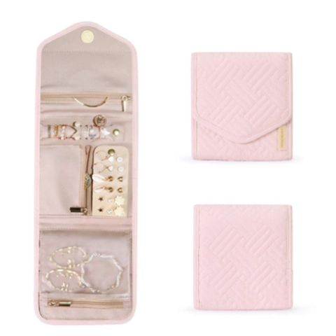 Tragbare Reise Schmuck Organizer Box Faltbare Kunstleder Wildleder Kleine Aufbewahrungsbox Für Ohrringe Ringe Halsketten Damen Schmuck