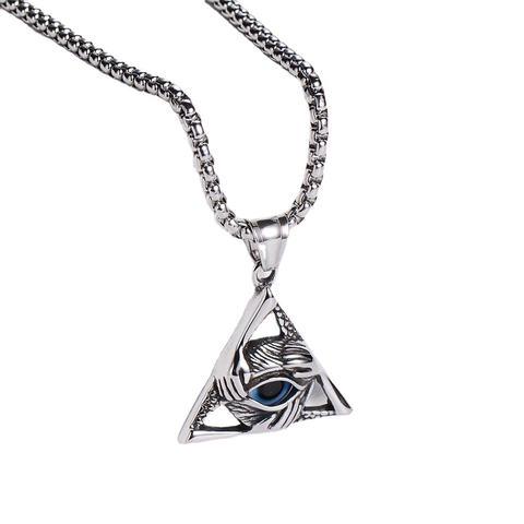 Collana Pendente Occhio Del Diavolo Triangolo Acciaio Inossidabile 304 Punk Gotico Gioielli Geometrici Per Uomini Donne
