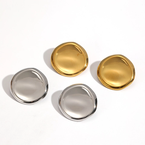 Gehämmerte Textur Ohrstecker Edelstahl Unregelmäßige Runde Geometrische Minimalistische Schmuck Für Damen