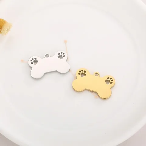 Dijes Hueso De Perro Acero Inoxidable Pata Hueca Accesorios Joyería Bricolage Etiquetas ID Mascotas Colgantes Pulidos