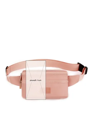 Riñonera Tela Oxford Repelente Al Agua Capas Múltiples Exterior Casual Moda Bolso De Cintura Con Correa Ajustable