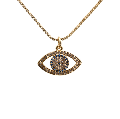 Collar Ojo Turco Cobre Circón Corazón Estrella Mano De Fátima Colgante Cadena De Caja Joyería Bohemia Mujer