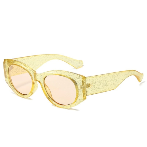 Occhiali Da Sole Cat Eye Ovali Moda Glitter Montatura PC Lenti AC Protezione UV400 Stile Retro Y2K Donne Viaggio