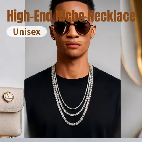 Iced Out Tennis Halskette Legierung Strass Reihe Kette Hip Hop Bling Schmuck Damen Herren Unisex Klassisch Link