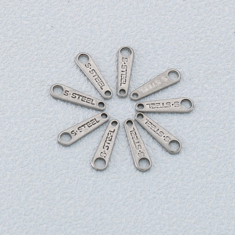 Stainless Steel Double Hole Connector Tags Oval Tail Pendants For DIY Jewelry Making Necklaces Bracelets