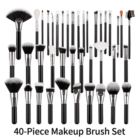 Brochas De Maquillaje Profesionales Fibra Sintética Mango De Madera Tubo De Aluminio Cerdas Suaves Para Polvo Sombra De Ojos