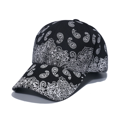 Paisley Print Baseball Cap Polyester Curved Brim Adjustable Sun Protection Hip Hop Streetwear For Men Women