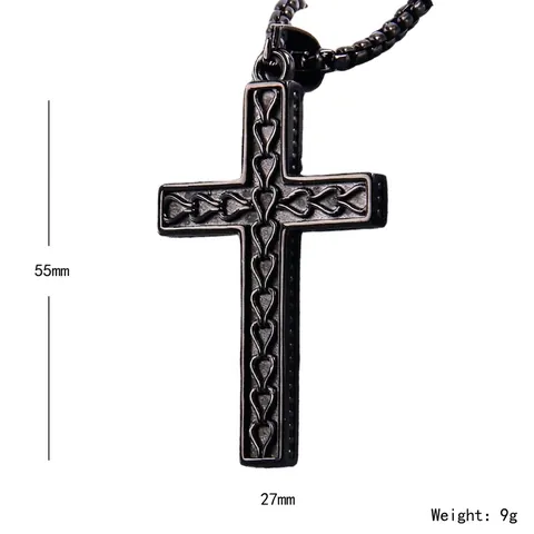 Collana Con Pendente A Croce Retro Acciaio Inossidabile Motivo Celtico Cuore Inciso Gioielli Hip Hop