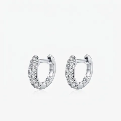 Pendientes De Aro De Moissanita Plata De Ley 925 Color D VVS1 Corte Brillante Joyería Minimalista Geométrica Para Mujeres