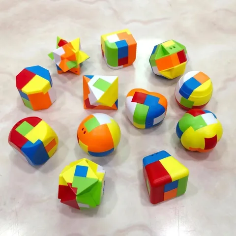 3D Interlock Puzzle Kunststoff Denkspielzeug Luban Lock Buntes Geometrisches Lernspiel Für Kinder
