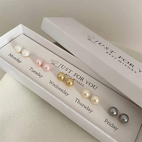 Boucles D'Oreilles En Künstliche Perles Et Clips D'Oreilles À Ressort Cuivre Électrolytique Style Rétro Français Coffret Bijoux