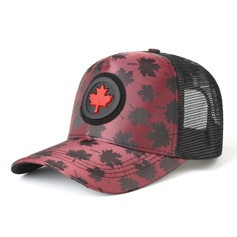 Berretto da Baseball Outdoor con Stampa Foglia d'Acero per Uomo Donna Cappello Trucker Traspirante con Logo 3D Protezione Solare