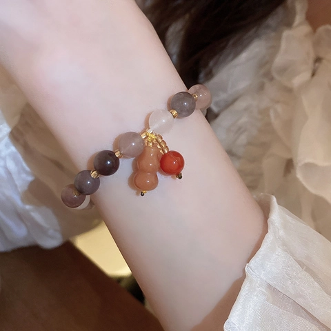 Bracciale Di Perline Da Donna Fatto A Mano Ceramica Stile Pietra Naturale Cucciolo Zucca Cuore Regolabile Gioielli Di Moda