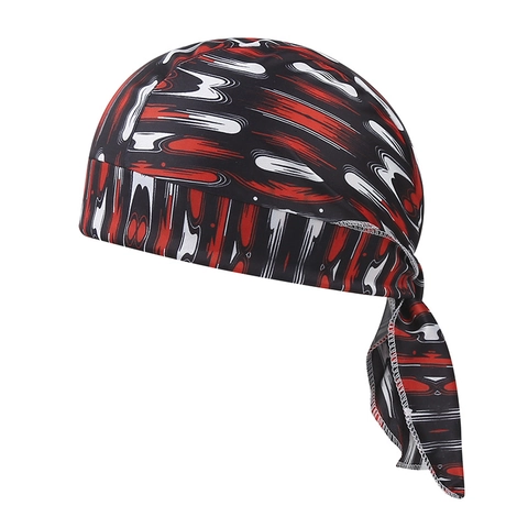 Pirate Hat Durag Bandana Cap Polyester Spandex Paisley Printed Elastic Tie Back For Cycling Sports Outdoor