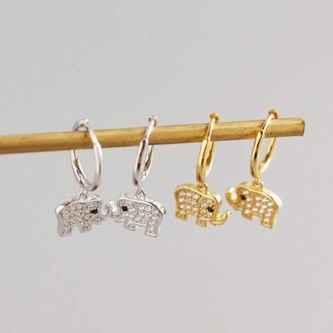 925 Sterlingsilber Elefant Ohrringe Nische Luxus Strass Tier Huggie Ohrringe Für Damen Zierlicher Schmuck Geschenk