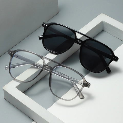 Vintage Aviator Sunglasses Double Bridge UV400 Protection PC Frame Fashion Retro Oversized Eyewear For Men Women