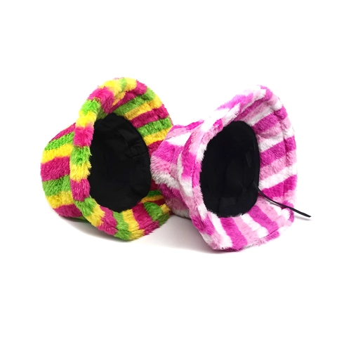Cappello Alla Pescatora In Pelliccia Sintetica A Righe Peluche Caldo Inverno Autunno Arcobaleno
