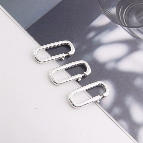 925 Sterling Silber Rechteckiger Federverschluss Verbinder Für DIY Halskette Armband Schmuckherstellung Poliertes Zubehör