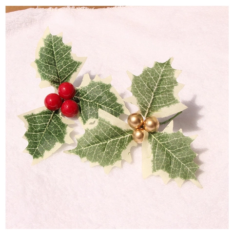 Künstliche Stechpalmenblätter Mit Beeren Weihnachts DIY Bastelzubehör Für Kränze Geschenkverpackung Dekoration