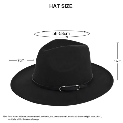 Sombrero Fedora de Estilo Británico Vintage Ala Ancha de Fieltro de Lana Sombrero Jazz Con Banda de Cuero Hebilla de Metal para Mujeres Hombres Sombrilla Fiesta Moda