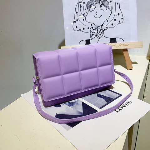 Bolso Bandolera Acolchado De Cuero PU Para Mujer Bolso De Hombro Pequeño Correa Ajustable Cierre Magnético