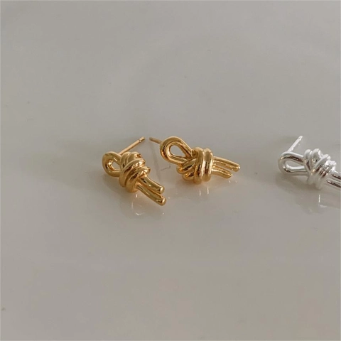 Knoten Ohrstecker 925 Sterlingsilber Minimalistisch Koreanischer Stil Eleganter Ins Schmuck Für Damen