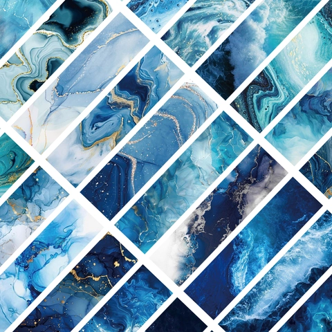 Segnalibri In Carta Texture Marmo Onda Oceano Arte Fluida Blu Astratto Decorativo Per Gli Amanti Della Lettura Regalo