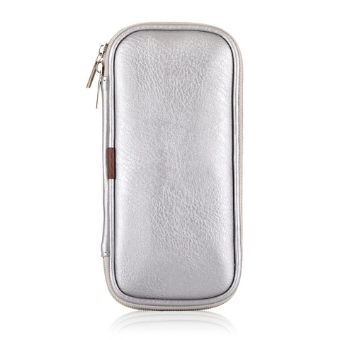 Portable Makeup Brush Organizer Bag PU Leather Travel Cosmetic Pouch With Zipper For Beauty Tools Storage