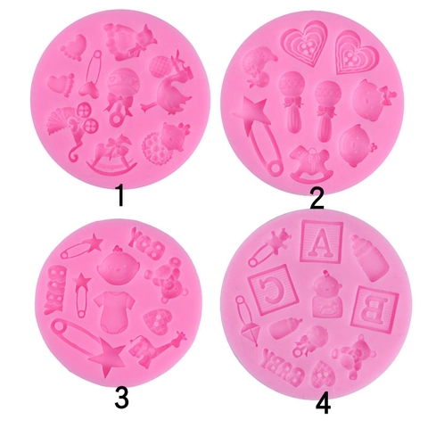 Ronde Siliconen Cake Vormen Baby Shower Thema Fondant Chocolade Bakgereedschap Voor DIY Cupcake Decoratie Sugarcraft