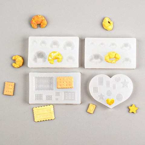 Miniatur Lebensmittel Silikonform Für DIY Croissant Keks Schokolade Formen Harz Ton Schmuckherstellung Handwerk