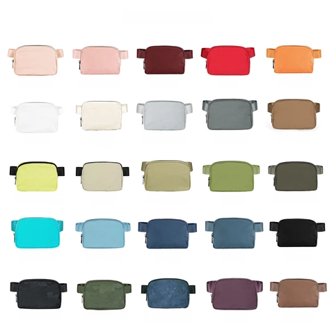 Nylon Sports Belt Bag For Women Men Running Waist Pack Waterproof Outdoor Workout Fanny Pack Fashion Crossbody Chest Bag With Adjustable Strap Travel Accessory