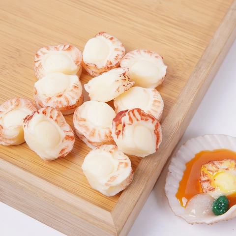 Artificial Scallop Meat PVC Simulation Seafood Model For Photography Props DIY Play House Miniature Decor Toy