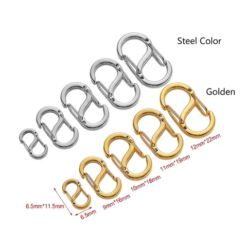 S Form Verbinder Haken Edelstahl Doppel Karabiner Schnalle Vakuum Beschichtet Für DIY Schmuckherstellung Armband Halskette