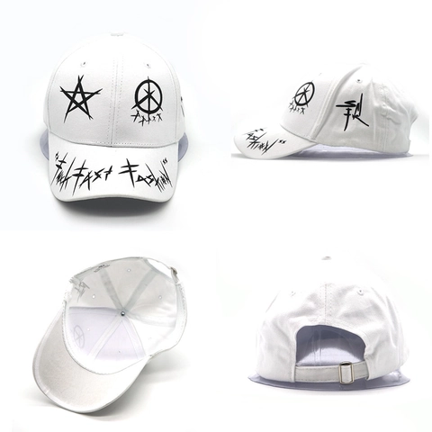 Gorra De Béisbol Graffiti Streetwear Algodón Bloque De Color Sombrero Con Visera Decoración Anillos De Metal Estilo Hip Hop Ajustable