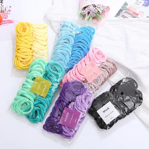 Seamless Hair Ties High Elasticity Nylon Knitted Hair Ropes Colorful No Damage Soft Ponytail Holders For Women Girls