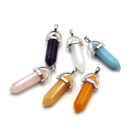 Collana Con Ciondolo A Punta Di Cristallo A Colonna Esagonale Pietra Naturale Guarigione Reiki Gioielli Spirituali Donna Uomo