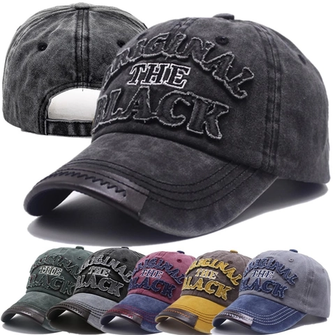 Vintage Washed Cotton Baseball Cap Letter Embroidery Adjustable Distressed Sunshade Hat For Outdoor Sport Women Men Daily Accessories