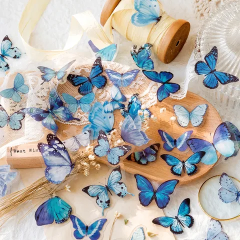 Adesivi Farfalla PET Impermeabile Trasparente Retro Vintage Serie Natura Per Scrapbooking Journaling Fai Da Te Artigianato Decorativo