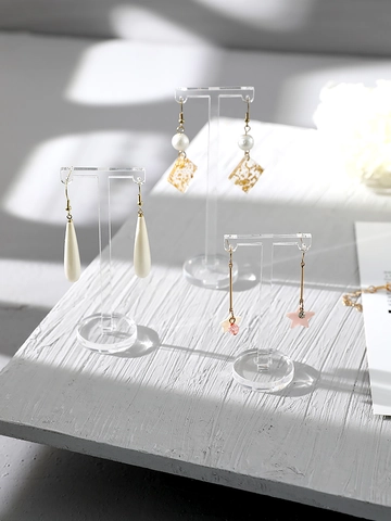 Support Boucles Oreilles Acrylique Transparent Forme T Rack Feu Artifice Vitrine Bijoux Accessoires Photographie Décor