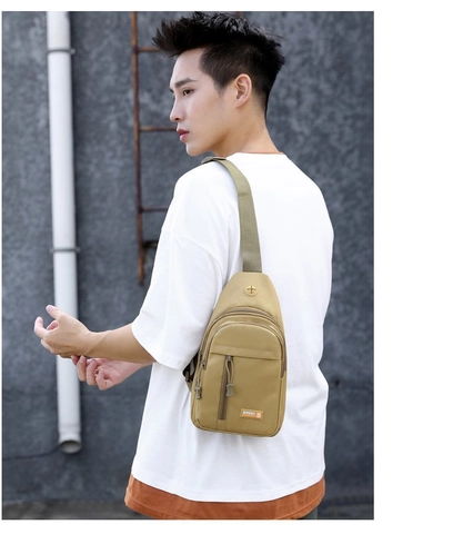 Herren Casual Segeltuch Brusttasche Wasserdichte Sling Umhängetasche Mehrfachtaschen Schultertasche Für Outdoor Reisen