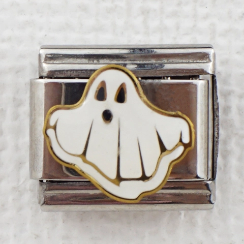 Italian Charm Links Stainless Steel Enamel Halloween Pumpkin Ghost Skull Bat Vampire Modular Bracelet DIY Jewelry