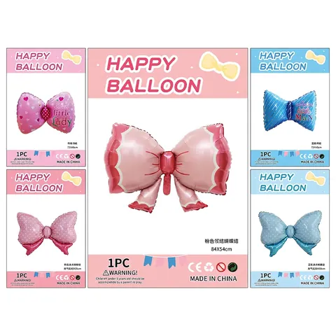 Ballons En Aluminium En Forme De Nœud Papillon À Pois Rayés Ballon Décoratif Pour Anniversaire Baby Shower Gender Reveal Party